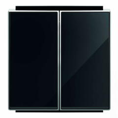 Лицевая панель ABB Sky выключателя двухклавишного стекло чёрное 2CLA851100A2501
